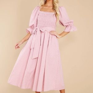 Lyrics To My Song Pink Gingham Midi